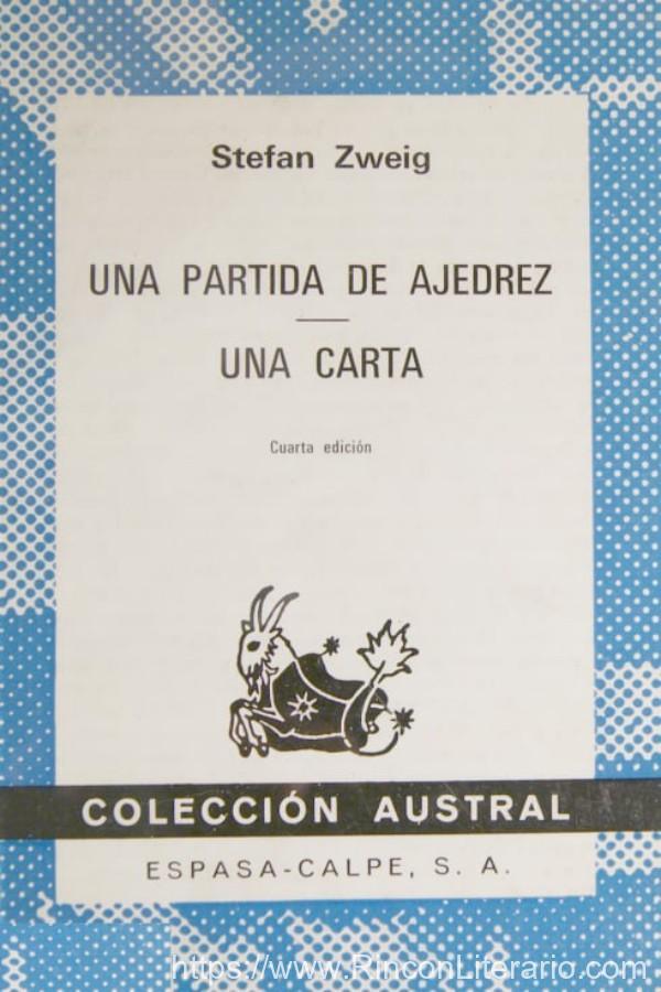 Una partida de ajedrez: Una carta : dos narraciones póstumas